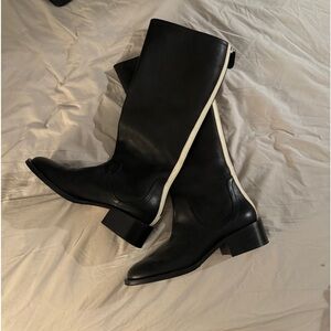 Nomasei black leather riding boots